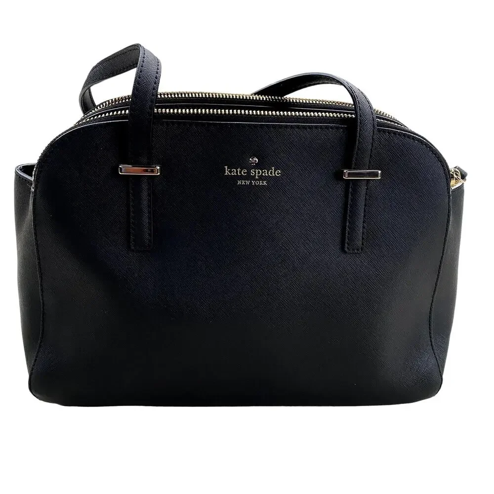 Kate Spade New York Cedar Street Leather Elissa Shoulder Tote Bag Black Small - Picture 2 of 16